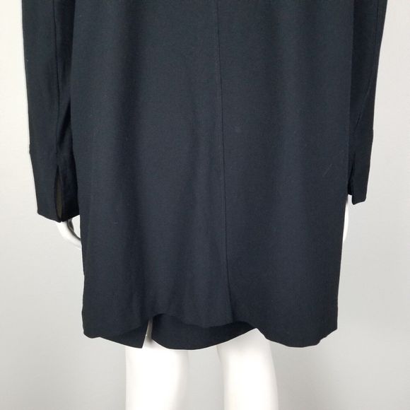 Eileen Fisher Black Viscose Blend Ponte Jersey Minimalist Longline Cardigan Sz M - Picture 7 of 14